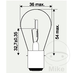 BULB 12V25/25W JMP BA20D NextPart.dk Reservedele Motorcykler touring Sport Racing Atv Oliefilter Luftfilter Bremseklodser Bremseskive Tændrør Kædekit Dæk BULB 12V25/25W JMP BA20D