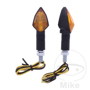 JMP KITE MINI INDICATOR LONG AMBER GLASS BLACK SURROUND