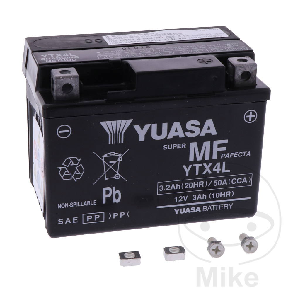 BATTERY MOTORCYCLE YTX4L WET YUASA Alternative: 7070104 NextPart.dk Reservedele Motorcykler touring Sport Racing Atv Oliefilter Luftfilter Bremseklodser Bremseskive Tændrør Kædekit Dæk BATTERY MOTORCYCLE YTX4L WET YUASA Alternative: 7070104