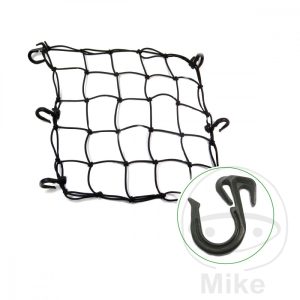 CARGO NET 40X40CM 6 HOOKS BLACK JMP WITH PLASTIC HOOKS