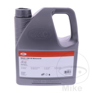 ENGINE OIL 15W50 4-STROKE 4L JMC MAXX SEMI-SYTHETIC ALTN 7140089 NextPart.dk Reservedele Motorcykler touring Sport Racing Atv Oliefilter Luftfilter Bremseklodser Bremseskive Tændrør Kædekit Dæk ENGINE OIL 15W50 4-STROKE 4L JMC MAXX SEMI-SYTHETIC ALTN 7140089