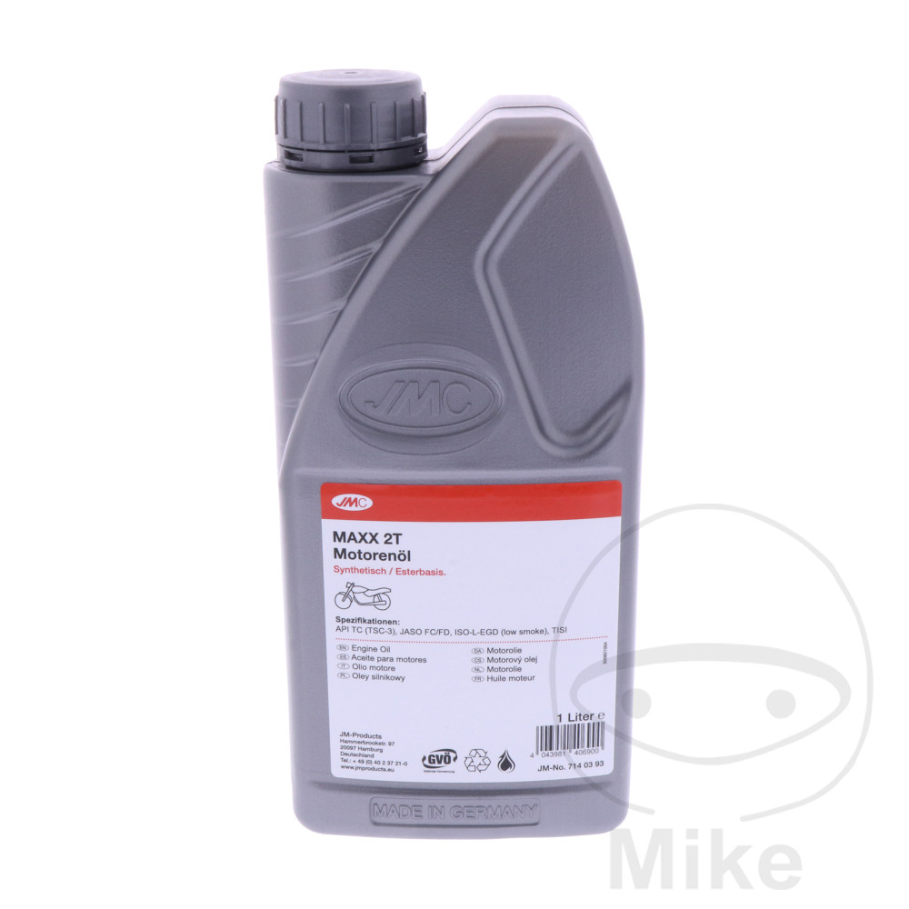 2 STROKE ENGINE OIL 1L JMC MAXX SYNTHETIC NextPart.dk Reservedele Motorcykler touring Sport Racing Atv Oliefilter Luftfilter Bremseklodser Bremseskive Tændrør Kædekit Dæk 2 STROKE ENGINE OIL 1L JMC MAXX SYNTHETIC