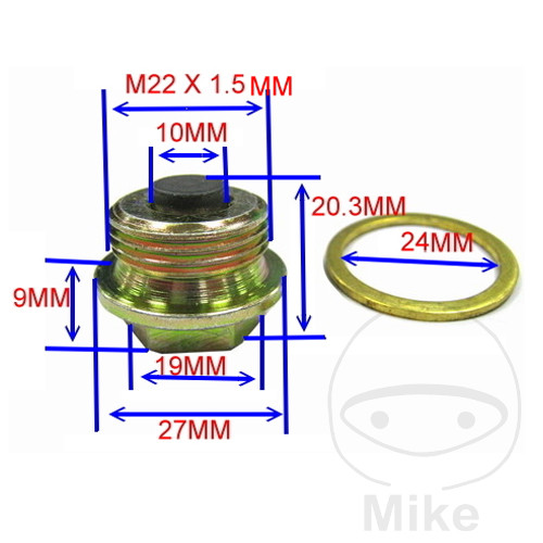 Magnetisk bundprop M22X1,50 M22X1.50 WITH WASHER NextPart.dk Reservedele Motorcykler touring Sport Racing Atv Oliefilter Luftfilter Bremseklodser Bremseskive Tændrør Kædekit Dæk Magnetisk bundprop M22X1,50 M22X1.50 WITH WASHER