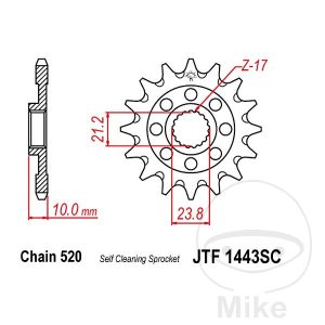 FRONT SPROCKET RACING 13 TOOTH PITCH 520 NARROW SPLINE INNER DIAMETER 21.2/23.8