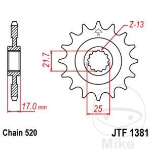 FRONT SPROCKET 15 TOOTH PITCH 520 Alternative: 7260353