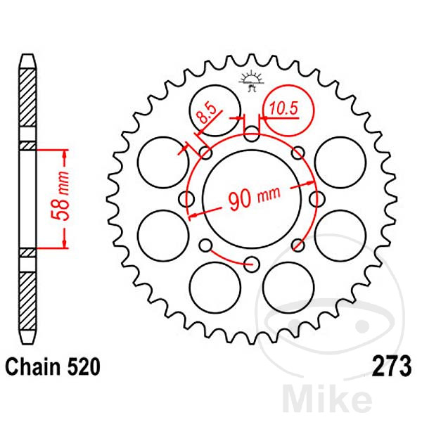 REAR SPROCKET 45 TOOTH PITCH 520 BLACK INNER DIAMETER 58 BOLT SPACING 90 NextPart.dk Reservedele Motorcykler touring Sport Racing Atv Oliefilter Luftfilter Bremseklodser Bremseskive Tændrør Kædekit Dæk REAR SPROCKET 45 TOOTH PITCH 520 BLACK INNER DIAMETER 58 BOLT SPACING 90