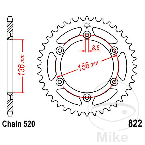 REAR SPROCKET 53 TOOTH PITCH 520 BLACK INNER DIAMETER 136 BOLT SPACING 156 NextPart.dk Reservedele Motorcykler touring Sport Racing Atv Oliefilter Luftfilter Bremseklodser Bremseskive Tændrør Kædekit Dæk REAR SPROCKET 53 TOOTH PITCH 520 BLACK INNER DIAMETER 136 BOLT SPACING 156