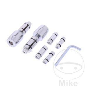 BAR ENDS ALU CHROME JMP INCH U 17/12MM IN