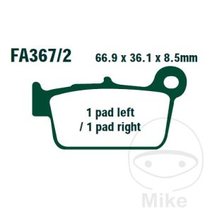 BRAKE PADS SINTERED R EBC FA367/2R FA067TT ALTN 7874001