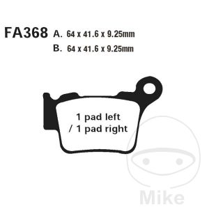 BRAKE PADS SINTERED R EBC FA368R ALTN 7874076