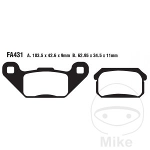BRAKE PADS SINTERED R EBC FA431R ALTN 7874910