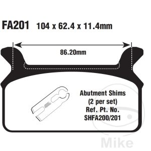 BRAKE PAD SEMI-SINTER V EBC FA201V ALTN 7870884 NextPart.dk Reservedele Motorcykler touring Sport Racing Atv Oliefilter Luftfilter Bremseklodser Bremseskive Tændrør Kædekit Dæk BRAKE PAD SEMI-SINTER V EBC FA201V ALTN 7870884