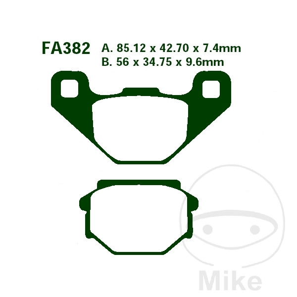 BRAKE PADS STD EBC FA382 ALTN 7870744 NextPart.dk Reservedele Motorcykler touring Sport Racing Atv Oliefilter Luftfilter Bremseklodser Bremseskive Tændrør Kædekit Dæk BRAKE PADS STD EBC FA382 ALTN 7870744