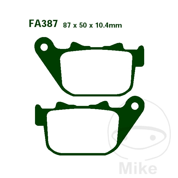 BRAKE PADS STD EBC FA387 NextPart.dk Reservedele Motorcykler touring Sport Racing Atv Oliefilter Luftfilter Bremseklodser Bremseskive Tændrør Kædekit Dæk BRAKE PADS STD EBC FA387