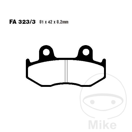 BRAKE PADS SCOOTER EBC SFA323/3 NextPart.dk Reservedele Motorcykler touring Sport Racing Atv Oliefilter Luftfilter Bremseklodser Bremseskive Tændrør Kædekit Dæk BRAKE PADS SCOOTER EBC SFA323/3