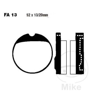 BRAKE PAD SEMI-SINTER V EBC FA013V