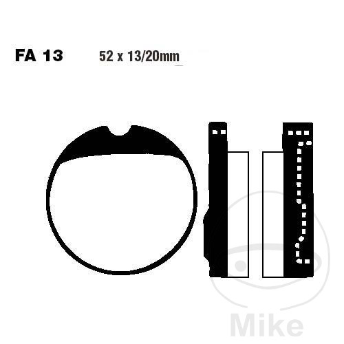 BRAKE PAD SEMI-SINTER V EBC FA013V NextPart.dk Reservedele Motorcykler touring Sport Racing Atv Oliefilter Luftfilter Bremseklodser Bremseskive Tændrør Kædekit Dæk BRAKE PAD SEMI-SINTER V EBC FA013V