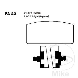 BRAKE PAD SEMI-SINTER V EBC FA022V