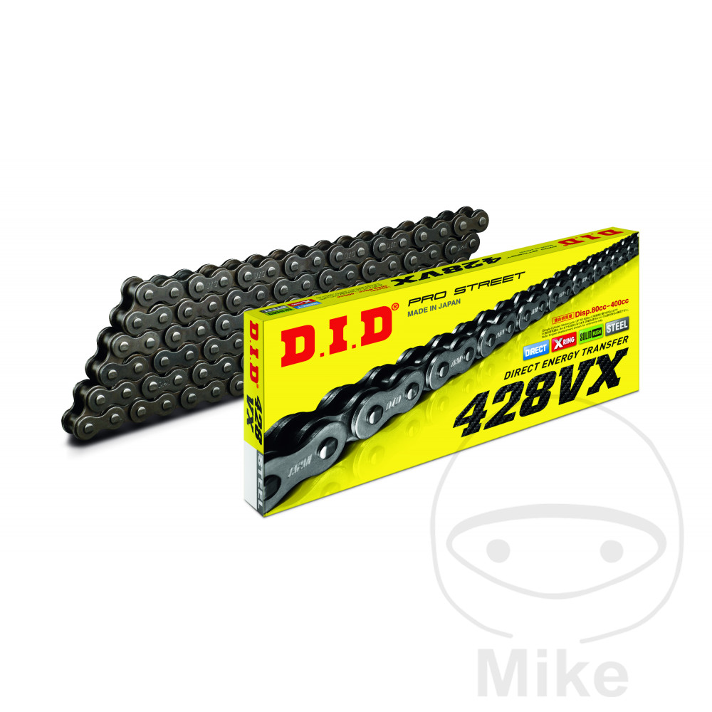 DID X-RING CHAIN 428VX/114 OPEN CHAIN WITH CLIP LINK NextPart.dk Reservedele Motorcykler touring Sport Racing Atv Oliefilter Luftfilter Bremseklodser Bremseskive Tændrør Kædekit Dæk DID X-RING CHAIN 428VX/114 OPEN CHAIN WITH CLIP LINK