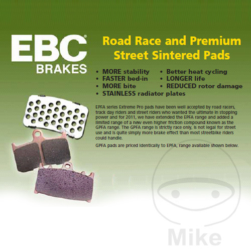 BRAKE PADS SINTERED EPFA EBC EPFA188HH ALTN 7870207 NextPart.dk Reservedele Motorcykler touring Sport Racing Atv Oliefilter Luftfilter Bremseklodser Bremseskive Tændrør Kædekit Dæk BRAKE PADS SINTERED EPFA EBC EPFA188HH ALTN 7870207