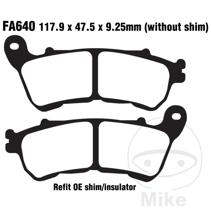 BRAKE PADS STD EBC FA640 NextPart.dk Reservedele Motorcykler touring Sport Racing Atv Oliefilter Luftfilter Bremseklodser Bremseskive Tændrør Kædekit Dæk BRAKE PADS STD EBC FA640