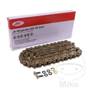 JMT X-RING 520X2 GOLD 100 OPEN CHAIN WITH RIVET LINK