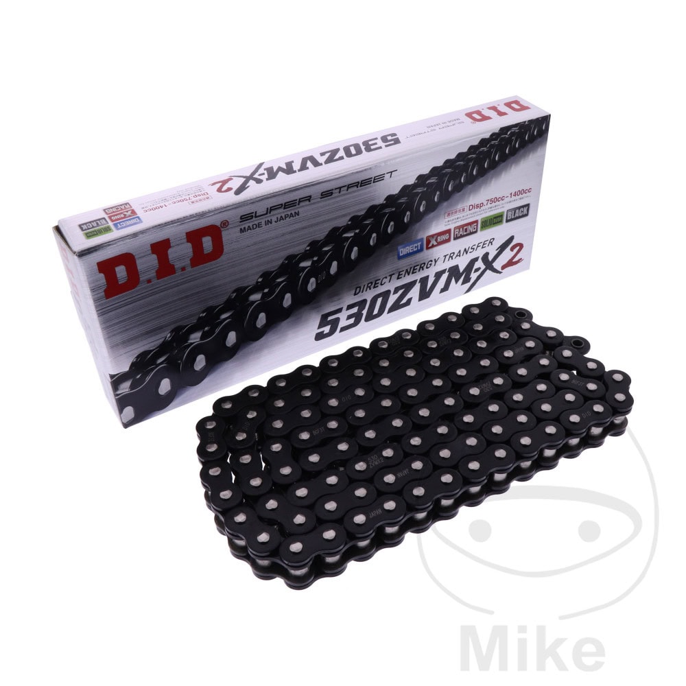 DID X-RING CHAIN BLACK/BLACK 530ZVMX2/116 OPEN CHAIN WITH RIVET LINK NextPart.dk Reservedele Motorcykler touring Sport Racing Atv Oliefilter Luftfilter Bremseklodser Bremseskive Tændrør Kædekit Dæk DID X-RING CHAIN BLACK/BLACK 530ZVMX2/116 OPEN CHAIN WITH RIVET LINK