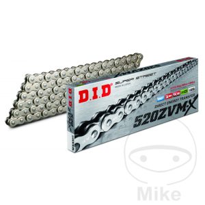 DID X-RING CHAIN SILVER 520ZVMX/114 OPEN CHAIN WITH RIVET LINK