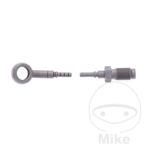 BRAIDED STEEL BRAKE HOSE KIT FITTINGS SILVER 1 PIECE