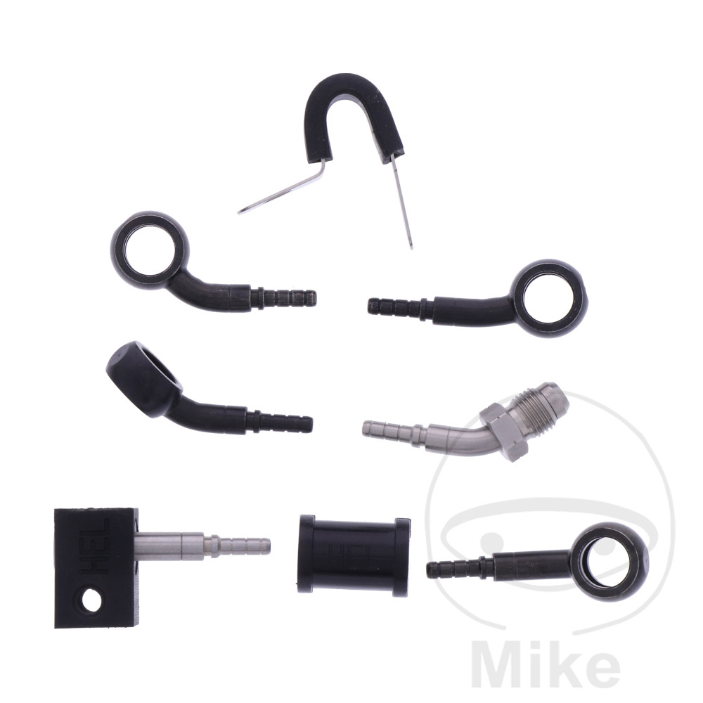 BRAIDED STEEL BRAKE HOSE KIT FITTINGS BLACK 3 PIECE NextPart.dk Reservedele Motorcykler touring Sport Racing Atv Oliefilter Luftfilter Bremseklodser Bremseskive Tændrør Kædekit Dæk BRAIDED STEEL BRAKE HOSE KIT FITTINGS BLACK 3 PIECE