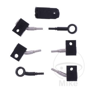 BRAIDED STEEL BRAKE HOSE KIT FITTINGS BLACK 3 PIECE