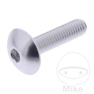DOME HEAD BOLT JMP BOLT M6X1.00MM 25MM ALUMINIUM SILVER