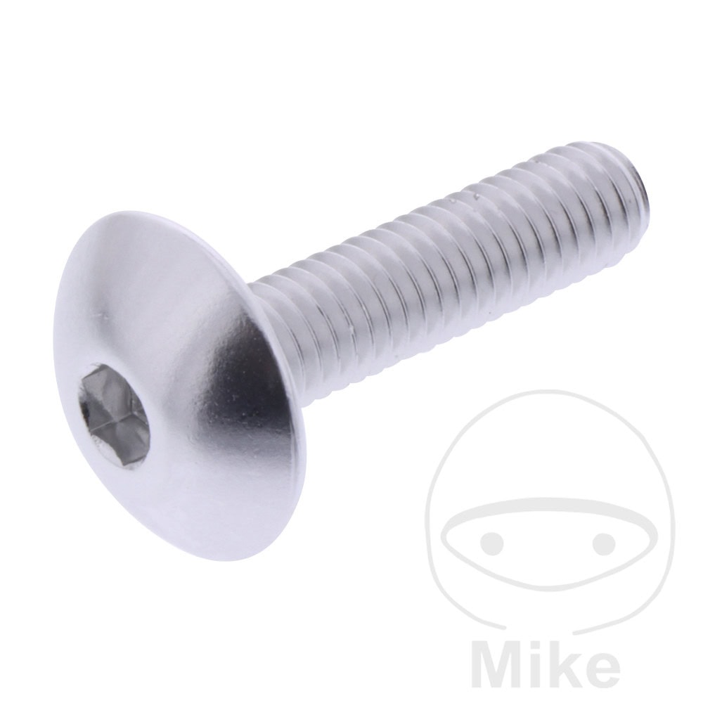 DOME HEAD BOLT JMP BOLT M6X1.00MM 25MM ALUMINIUM SILVER NextPart.dk Reservedele Motorcykler touring Sport Racing Atv Oliefilter Luftfilter Bremseklodser Bremseskive Tændrør Kædekit Dæk DOME HEAD BOLT JMP BOLT M6X1.00MM 25MM ALUMINIUM SILVER