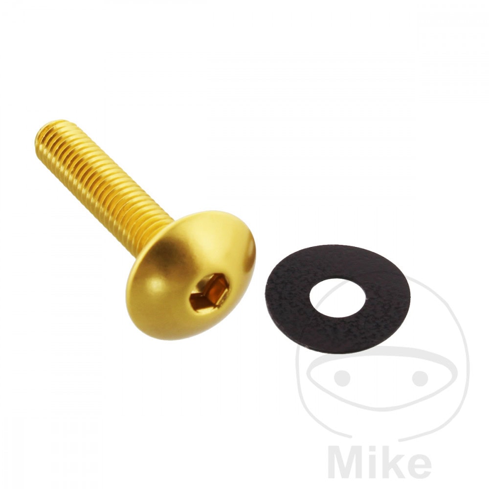 DOME HEAD BOLT JMP BOLT M6X1.00MM 30MM ALUMINIUM GOLD NextPart.dk Reservedele Motorcykler touring Sport Racing Atv Oliefilter Luftfilter Bremseklodser Bremseskive Tændrør Kædekit Dæk DOME HEAD BOLT JMP BOLT M6X1.00MM 30MM ALUMINIUM GOLD