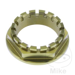 AXLE NUT M38X1.5MM TITAN GOLD NextPart.dk Reservedele Motorcykler touring Sport Racing Atv Oliefilter Luftfilter Bremseklodser Bremseskive Tændrør Kædekit Dæk AXLE NUT M38X1.5MM TITAN GOLD