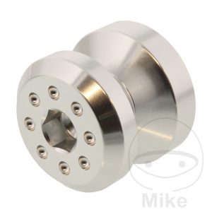 SWINGARM BOBBINS SINGLE JMP BOLT M8 ALUMINIUM SILVER