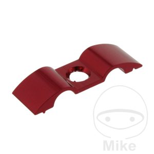 BRAKE HOSE BRACKET SINGLE 7MM 2-WAY ALUMINIUM RED