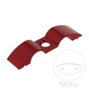 BRAKE HOSE BRACKET SINGLE 9MM 2-WAY ALUMINIUM RED