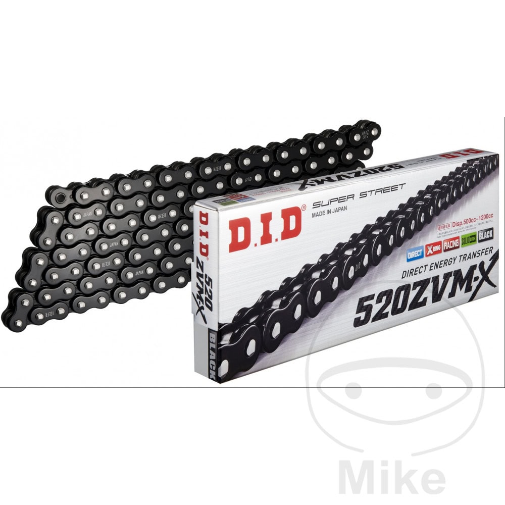 DID X-RING CHAIN BLACK 520ZVMX/118 OPEN CHAIN WITH RIVET LINK NextPart.dk Reservedele Motorcykler touring Sport Racing Atv Oliefilter Luftfilter Bremseklodser Bremseskive Tændrør Kædekit Dæk DID X-RING CHAIN BLACK 520ZVMX/118 OPEN CHAIN WITH RIVET LINK