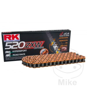 RK XW-RING CHAIN ORANGE 520ZXW/118 OPEN CHAIN WITH RIVET LINK