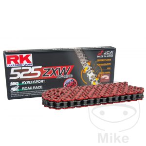 RK XW-RING CHAIN RED 525ZXW/116 OPEN CHAIN WITH RIVET LINK