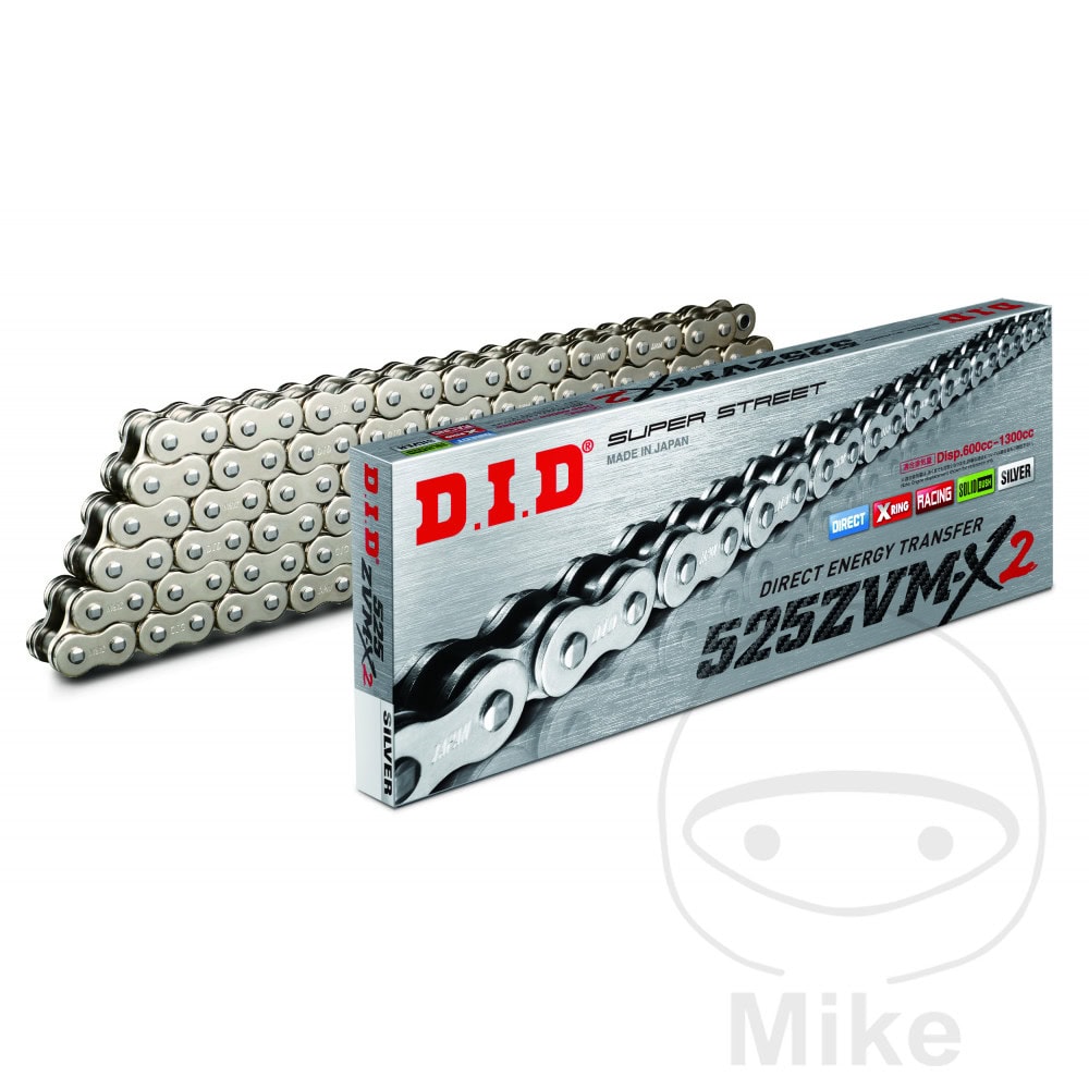 DID X-RING CHAIN SILVER/SILVER 525ZVMX2/114 OPEN CHAIN WITH RIVET LINK NextPart.dk Reservedele Motorcykler touring Sport Racing Atv Oliefilter Luftfilter Bremseklodser Bremseskive Tændrør Kædekit Dæk DID X-RING CHAIN SILVER/SILVER 525ZVMX2/114 OPEN CHAIN WITH RIVET LINK